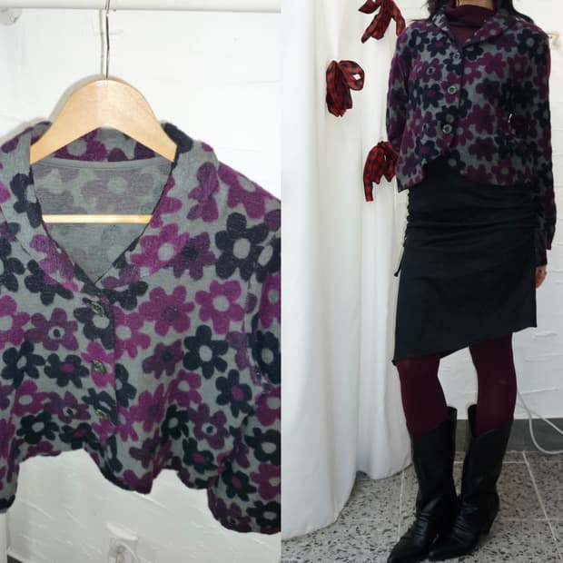 Vivid flower cardigan