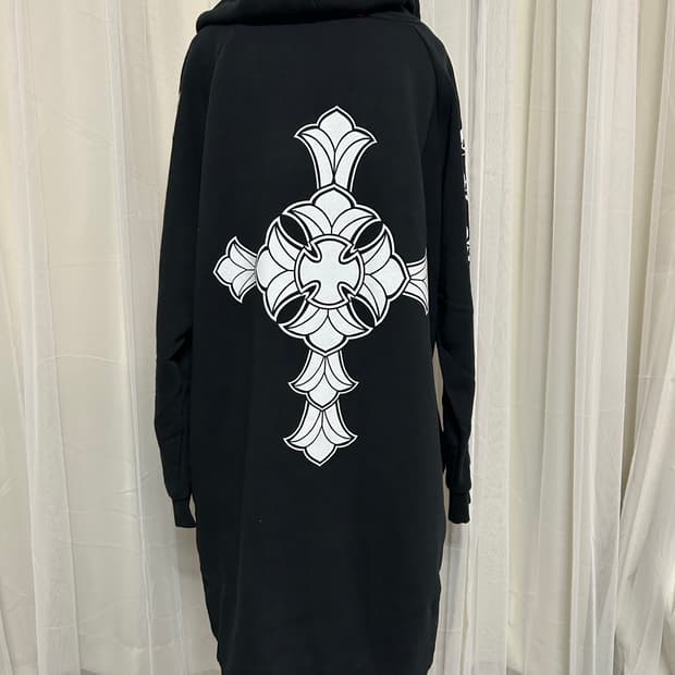 에드하디 큐빅글리터 패턴 롱 후드티