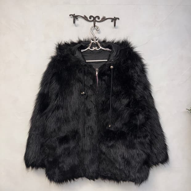OPEN YY reversible faux fur hood jacket 