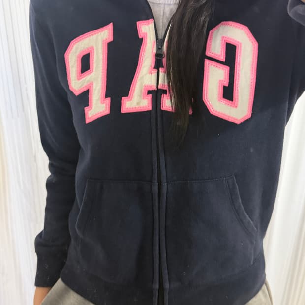 갭 네이비 후드집업 s