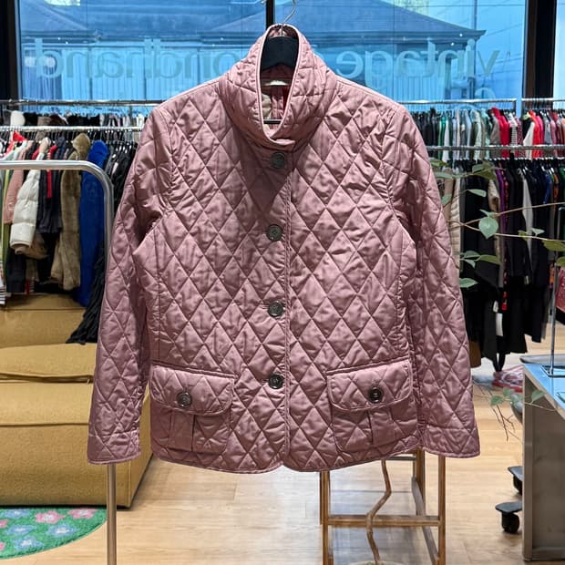버버리 핑크 퀼팅 자켓 