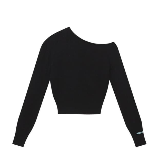 인스턴트펑크 라쿤 원숄더 니트 블랙