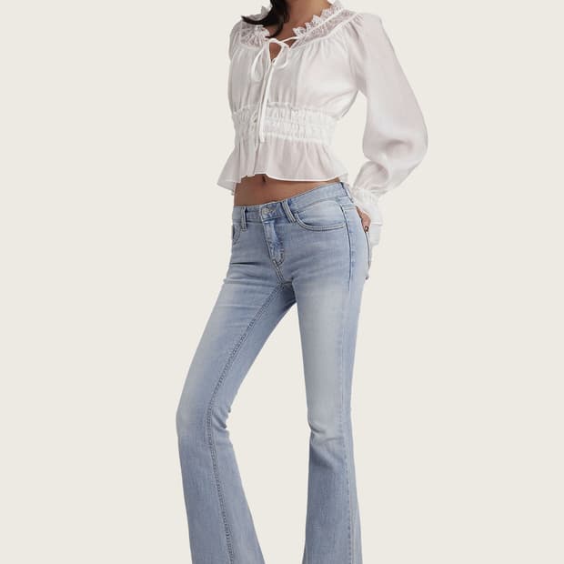 클리시어 Krystal Clean bootscut low jeans M 