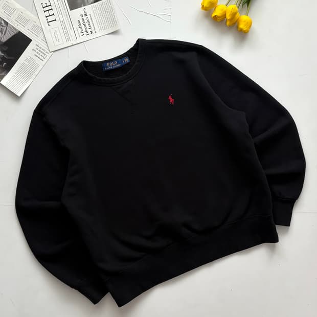 Polo 폴로랄프로렌 오버핏 블랙 맨투맨 