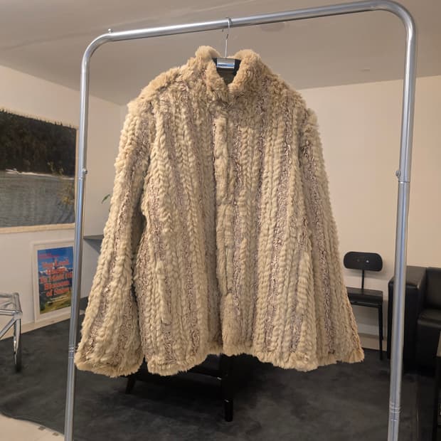 베이지 퍼 양면코트