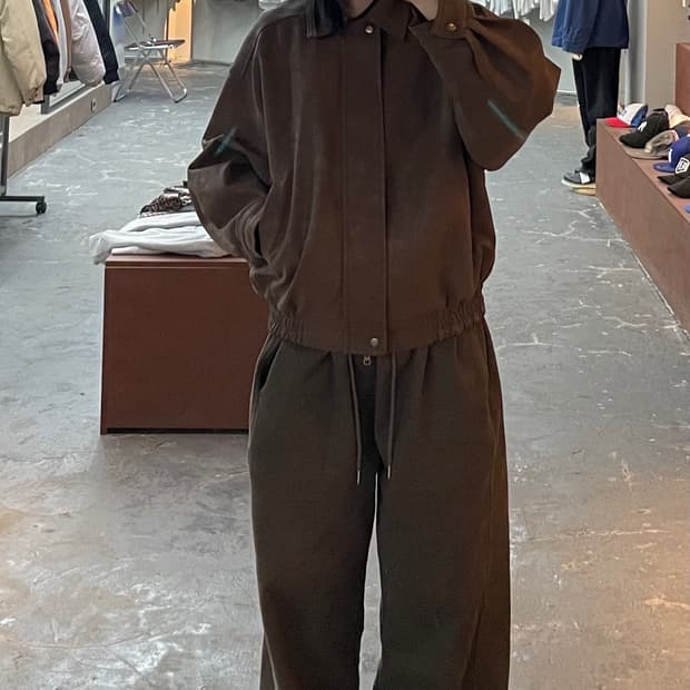 빈티지 브라운 스웨이드 가죽 자켓 H1257