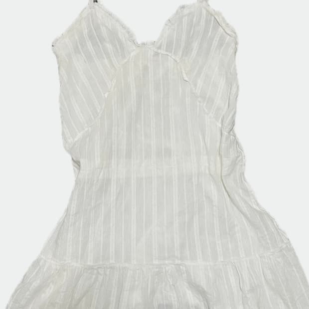 레이스 프릴 시스루 끈나시 미니원피스