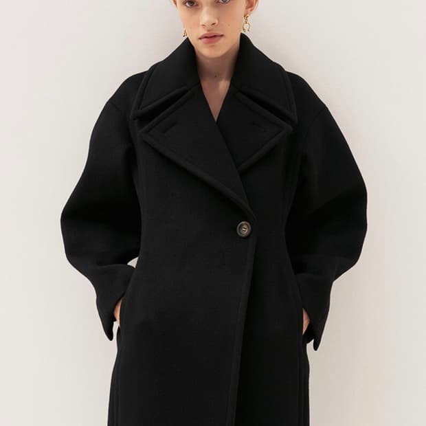 모한 캐시미어 볼륨 코트