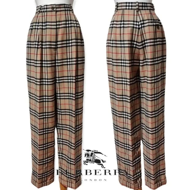 (25) 버버리바지 버버리체크바지 버버리팬츠 하이웨스트