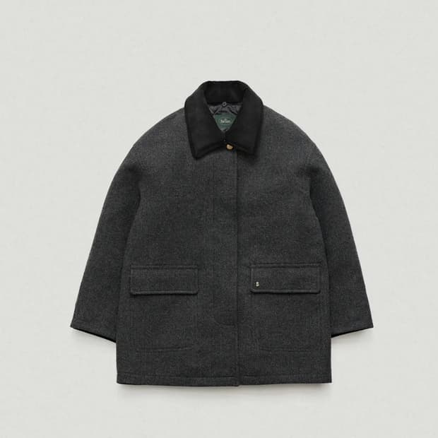 Corduroy collar herringbone short coa