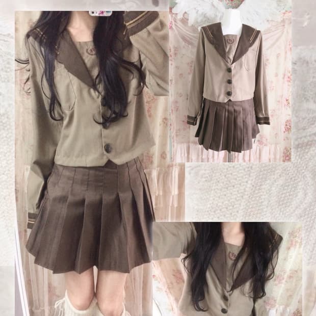 Vintage brown JK sailor school uniform