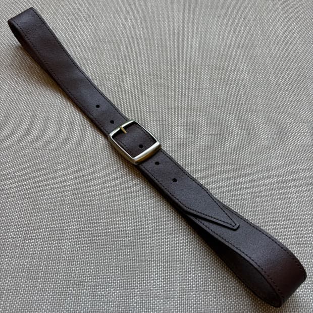 [34] 90s USA 브라운 레더 솔리드 브라스 버클 벨트