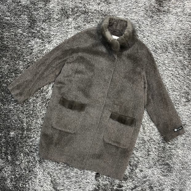 라씨엔토 여성 알파카 밍크(배색) 코트 (88)