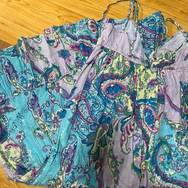 패턴 롱 나시 원피스