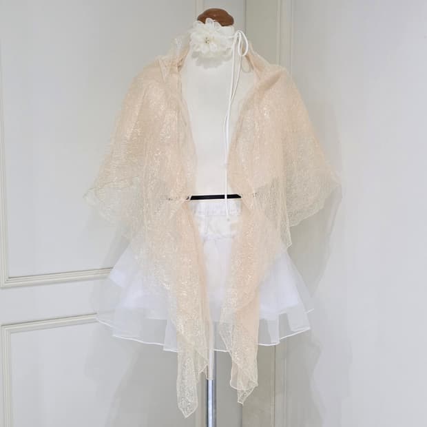 일본빈티지)레이스 엔젤 히메라떼갸루st 글리터 숄볼레로가디건