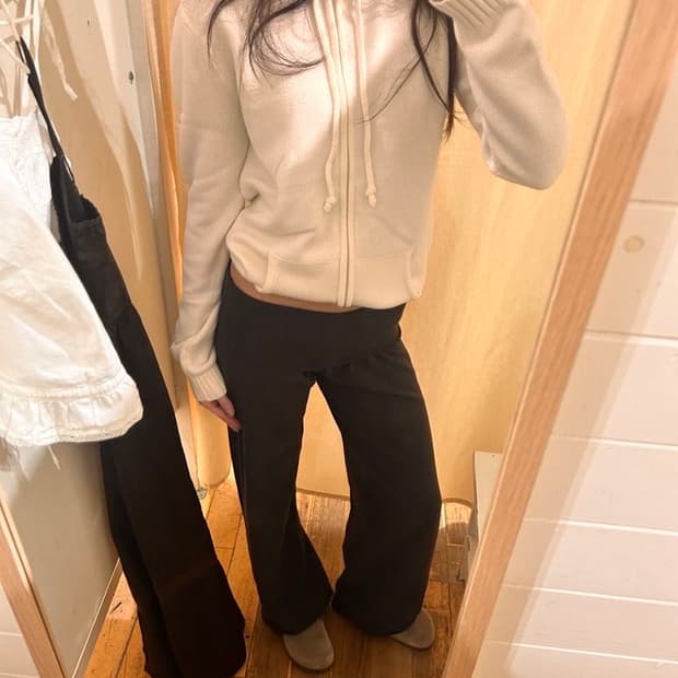 브랜디멜빌 니트후드집업(멜란지 그레이)