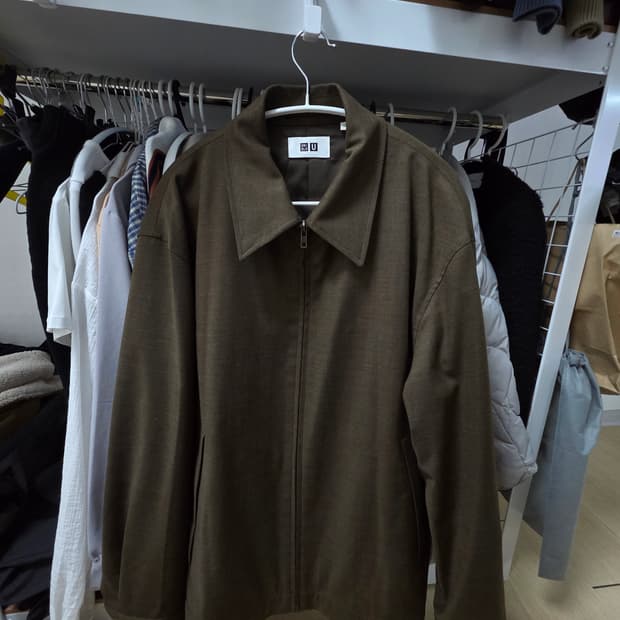 유니클로 U 르메르 집업 블루종 다크브라운 L사이즈