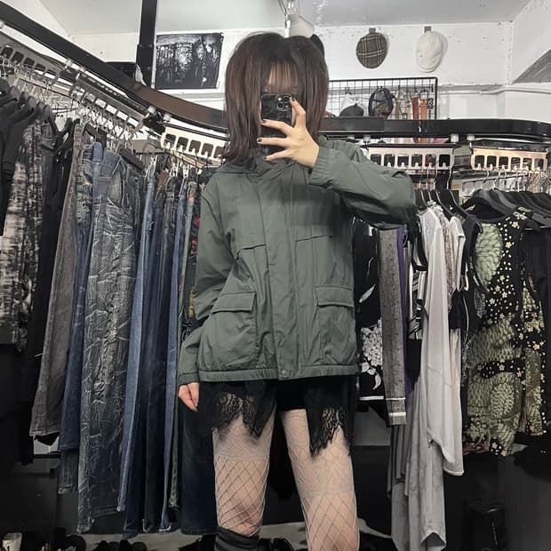 아디다스 카키 윈드자켓