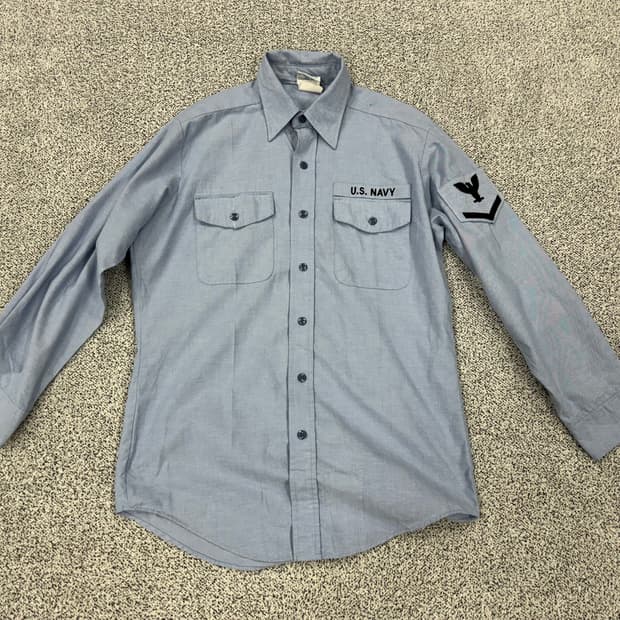 US NAVY 미해군 유틸리티 샴브레이셔츠