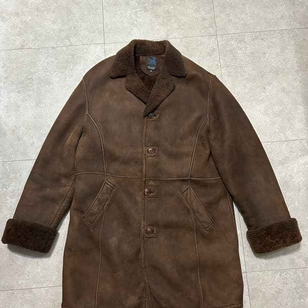 짐멜 브라운컬러 빈티지 양가죽 무스탕 코트 105size  