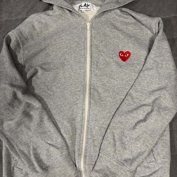 정품)꼼데가르송 후드집업 그레이