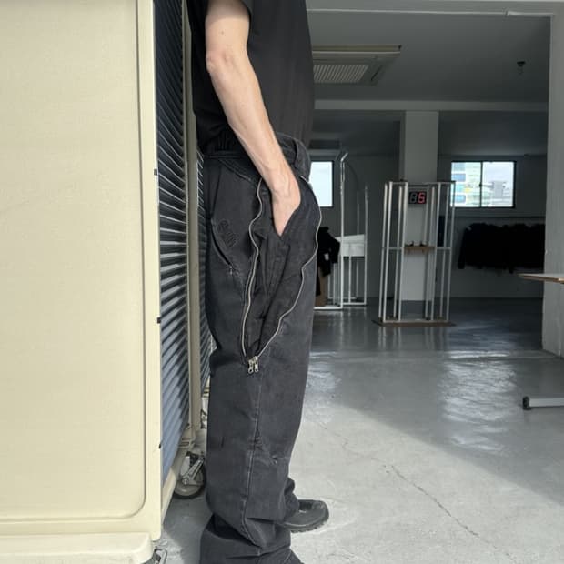 플라스틱프로덕트 투 디비전 포켓 팬츠 블랙 L사이즈