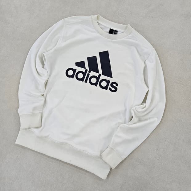 [M] 아디다스 빅로고 아이보리 맨투맨 0115YH1
