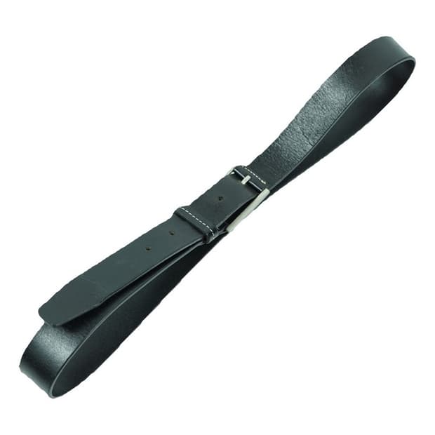 코모도스퀘어 클래식 실버 버클 리얼 레더 벨트