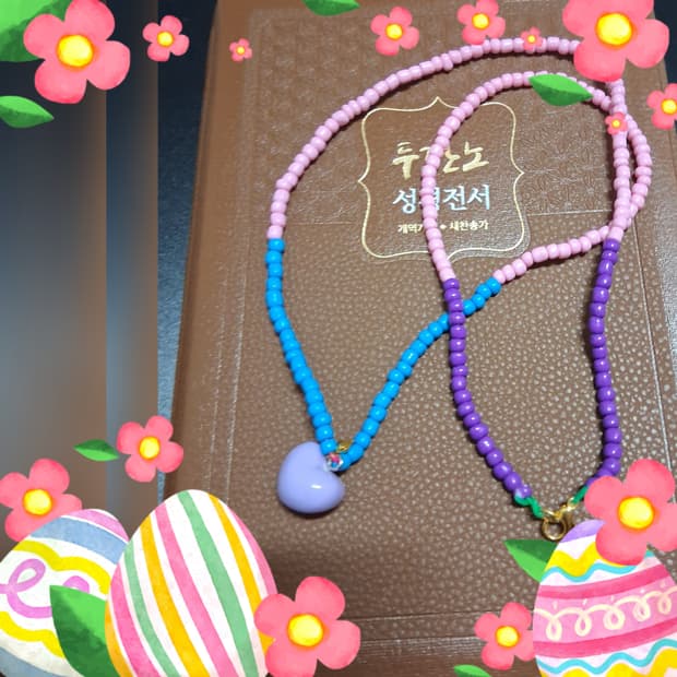 젬핑공방 A급 상태 구슬 비즈로 만들어진 목걸이 판매