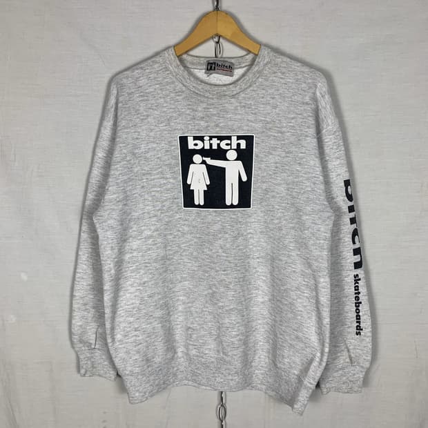 비치 스케이트보드 맨투맨 그레이