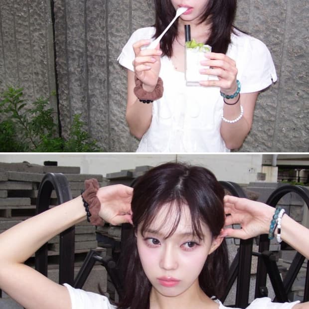 윈터 익스파이어드걸 가든 화이트 블라우스