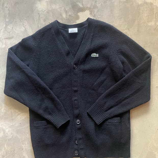 라코스테 made in japan 울 가디건 블랙