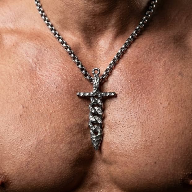 Oceanora S925 수제 홀리 소드 남성 펜던트