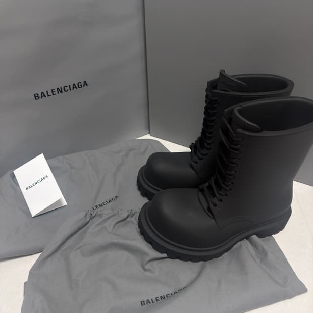 [새상품, 42] 발렌시아가 스테로이드 XL 아미 풀 에바 부츠 블랙