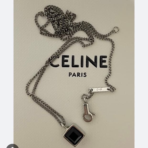 (구합니다)셀린느 로듐 스털링 AIGUISE  오닉스 실버 목걸이