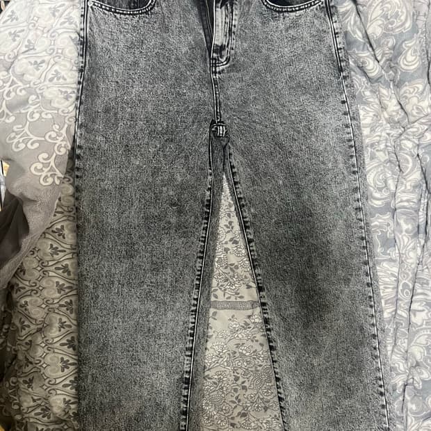 비슬로우  퍼플라벨 스톤워싱  와이드 데님팬츠 32