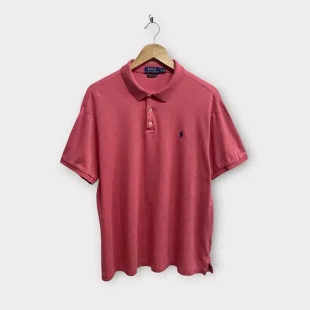 폴로 랄프로렌  핑크색 피케 폴로 셔츠 XL