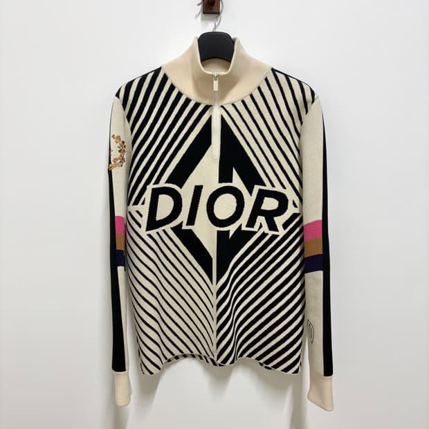 디올 자카드 니트 반집업 아노락