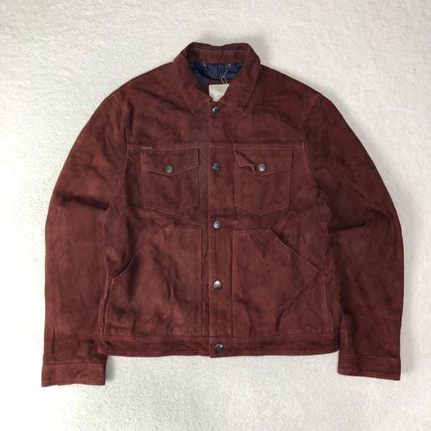 망고 고트스킨 스웨이드 레더자켓 