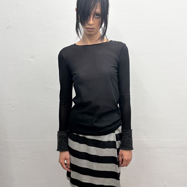 리츠코 시라하마 니트-커프스 시어 탑