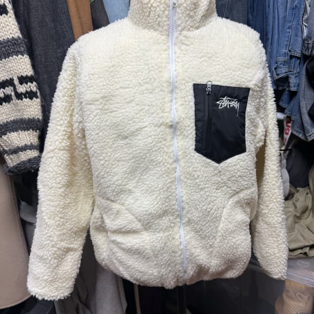 STUSSY 스투시 쉐르파 후리스 집업 L