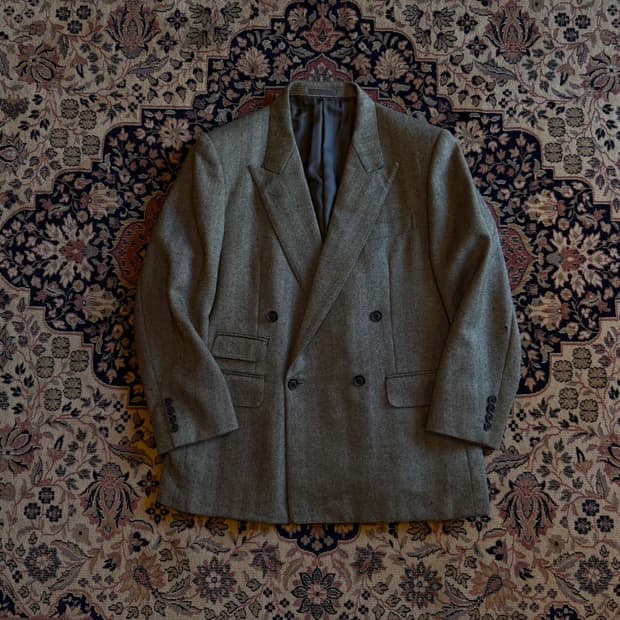 버버리 더블 브레스티드 트위드 자켓 100