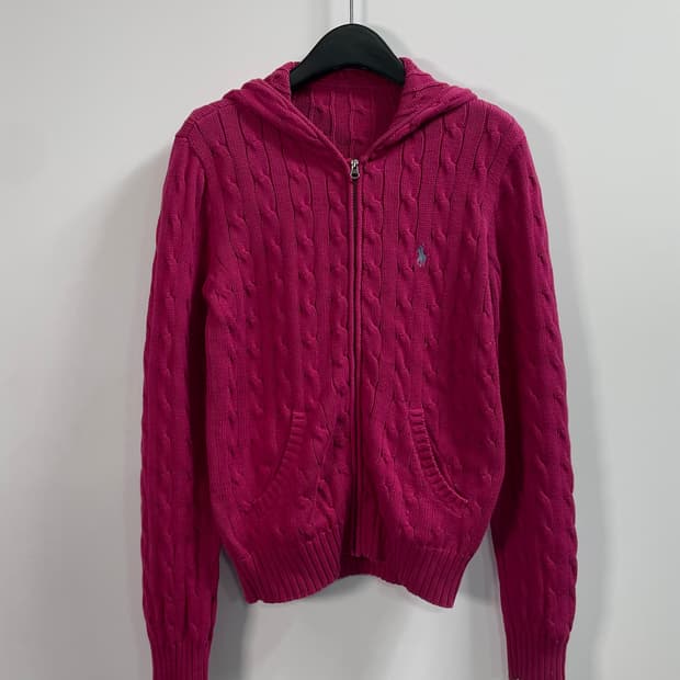 폴로 랄프로렌 우먼스 케이블 니트 후드집업 (on.261)   