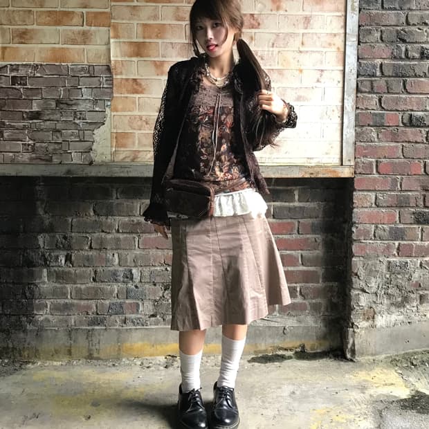빈티지 브라운 오리엔탈 모리걸 코디세트