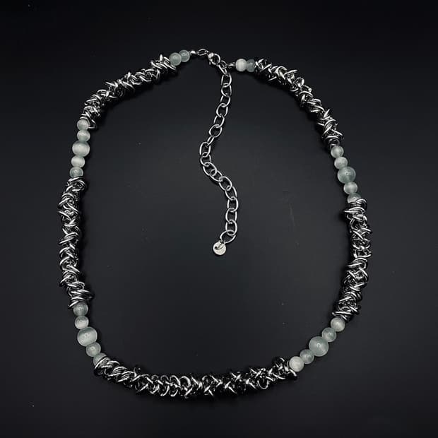 pcr Sky gemstone twisted chain necklace