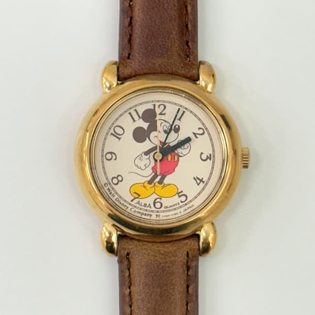 Seiko ALBA / 세이코알바 미키마우스 라운드 쿼츠 시계 