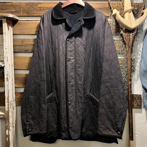 [XL]Barbour 바버 블랙 왁스드 코튼 퀼팅 자켓