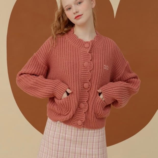 OiOi 오아이오아이 컬렉션 라운드 커브 퍼프 가디건