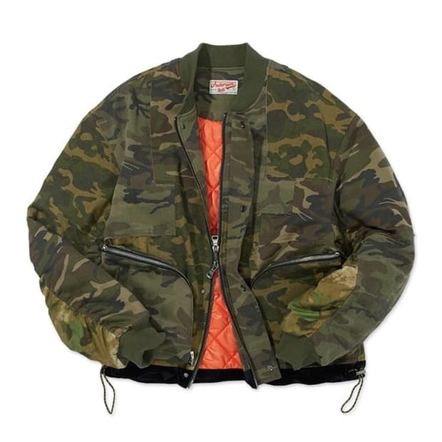 앤더슨벨 카모 패치워크 봄버 자켓 S