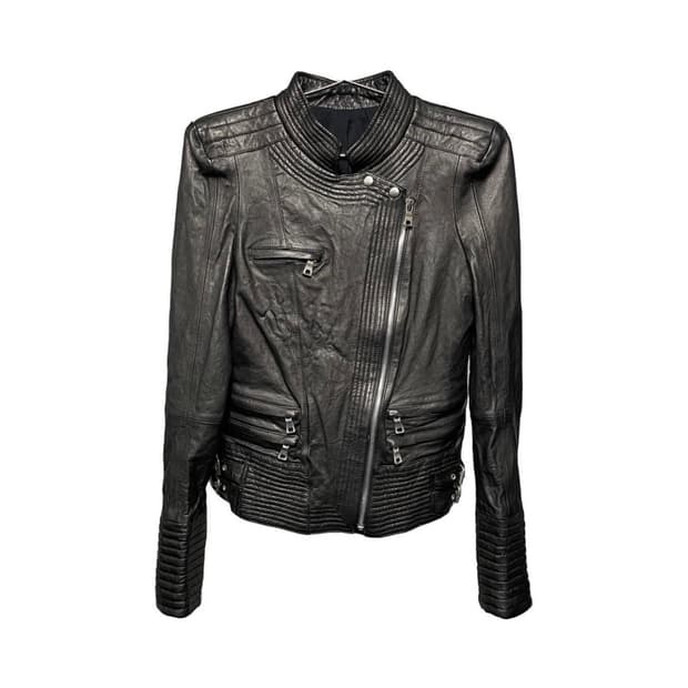 Vintage asymmetrical leather jacket 